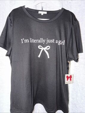 Ruby & Lace Black Graphic Tee "I'm literally just a girl"